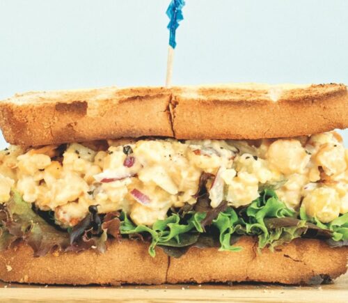 one-dish chickpea 'tuna' salad sandwich filling for easy Veganuary lunches