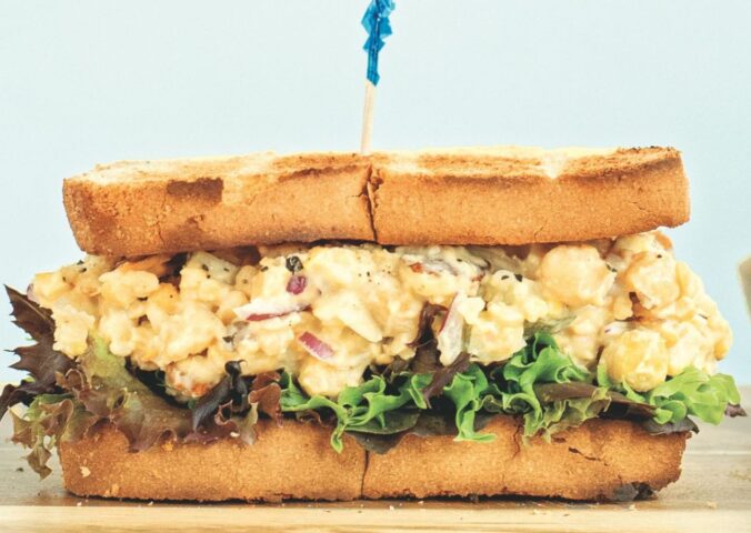 one-dish chickpea 'tuna' salad sandwich filling for easy Veganuary lunches