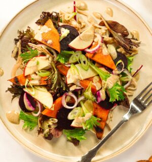 sweet potato salad with tahini dressing