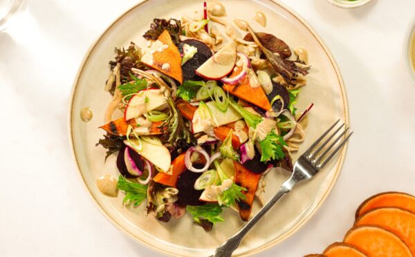 sweet potato salad with tahini dressing