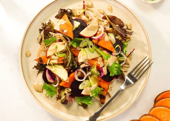 sweet potato salad with tahini dressing