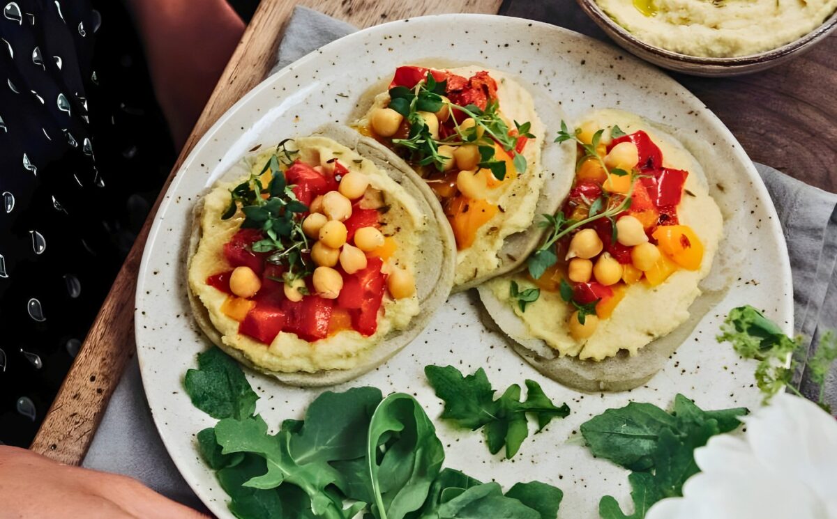 savory buckwheat pancakes with hummus and roasted red pepper recipes