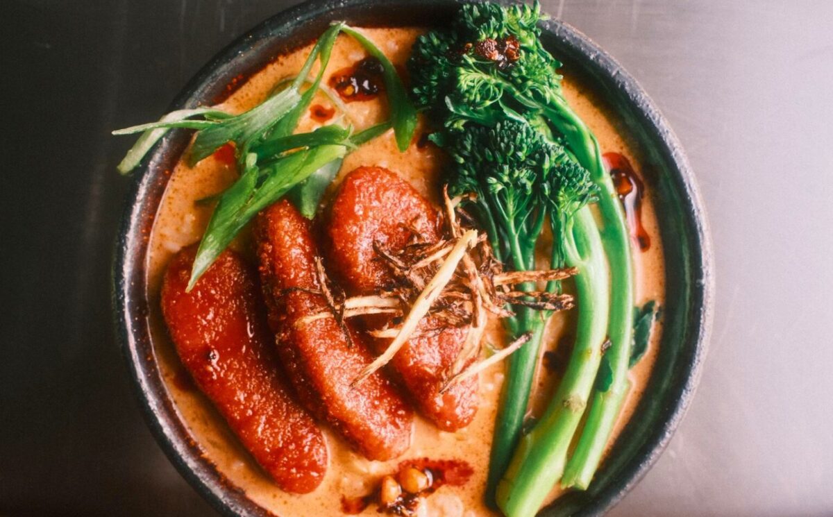 Korean-Style Glazed Beyond Tenders With Coconut Broth and sticky rice