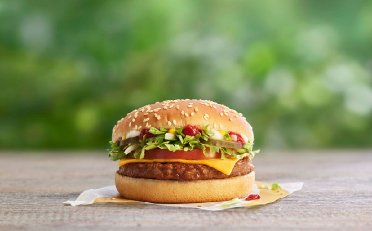 Photo shows the McDonald's McPlant burger. While McDonald's UK just cut most of its meat-free menu items, the McPlant remains available for now