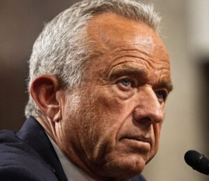 Photo shows RFK Jr speaking into a microphone. RFK Jr recently revealed he follows a carnivore diet