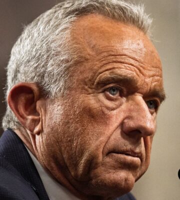 Photo shows RFK Jr speaking into a microphone. RFK Jr recently revealed he follows a carnivore diet