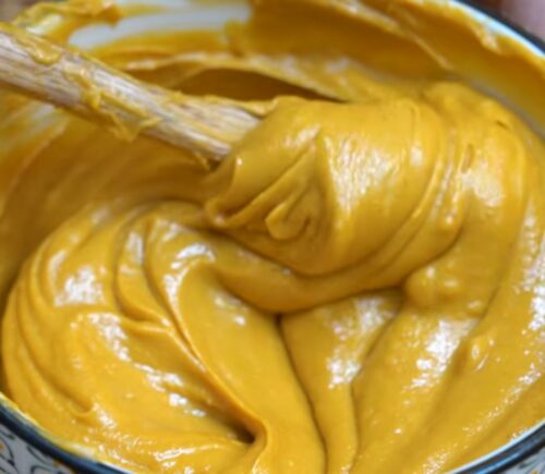 Shot of Miyoko's creamy vegan roadhouse cheddar in a bowl