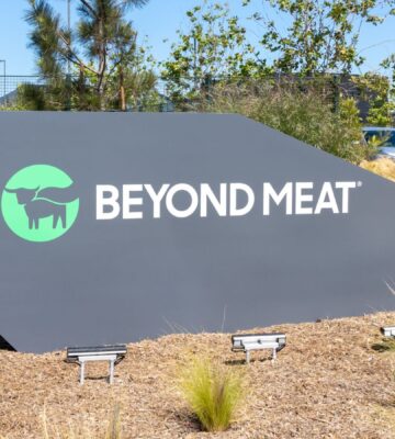 Photo shows the Beyond Meat sign at the company's headquarters. Beyond Meat's rebrand saw the company renamed as Beyond The Plant Protein Company
