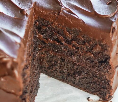 The Ultimate Vegan Chocolate Cake with dark chocolate ganache, cocoa, and coffee