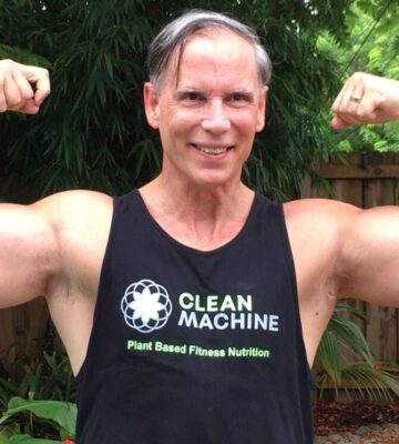 Photo shows Clean Machine founder Geoff Palmer flexing. Could vegans be wasting money on omega-3 DHA supplements and potentially harming their health in the process? Geoff Palmer has spent two decades immersed in omega-3 research, and he says the latest findings are upending old assumptions about how the body metabolizes omega-3s and what that means for human physiology