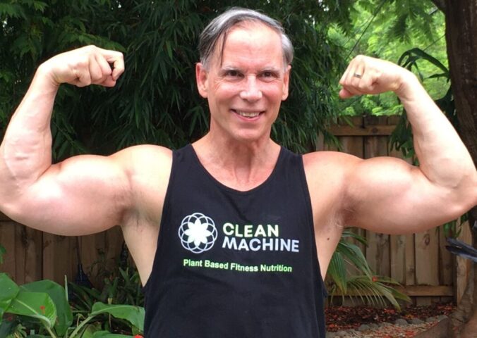 Photo shows Clean Machine founder Geoff Palmer flexing. Could vegans be wasting money on omega-3 DHA supplements and potentially harming their health in the process? Geoff Palmer has spent two decades immersed in omega-3 research, and he says the latest findings are upending old assumptions about how the body metabolizes omega-3s and what that means for human physiology