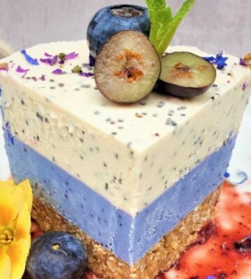 a layered lemon and blueberry cheesecake for blueberry recipes
