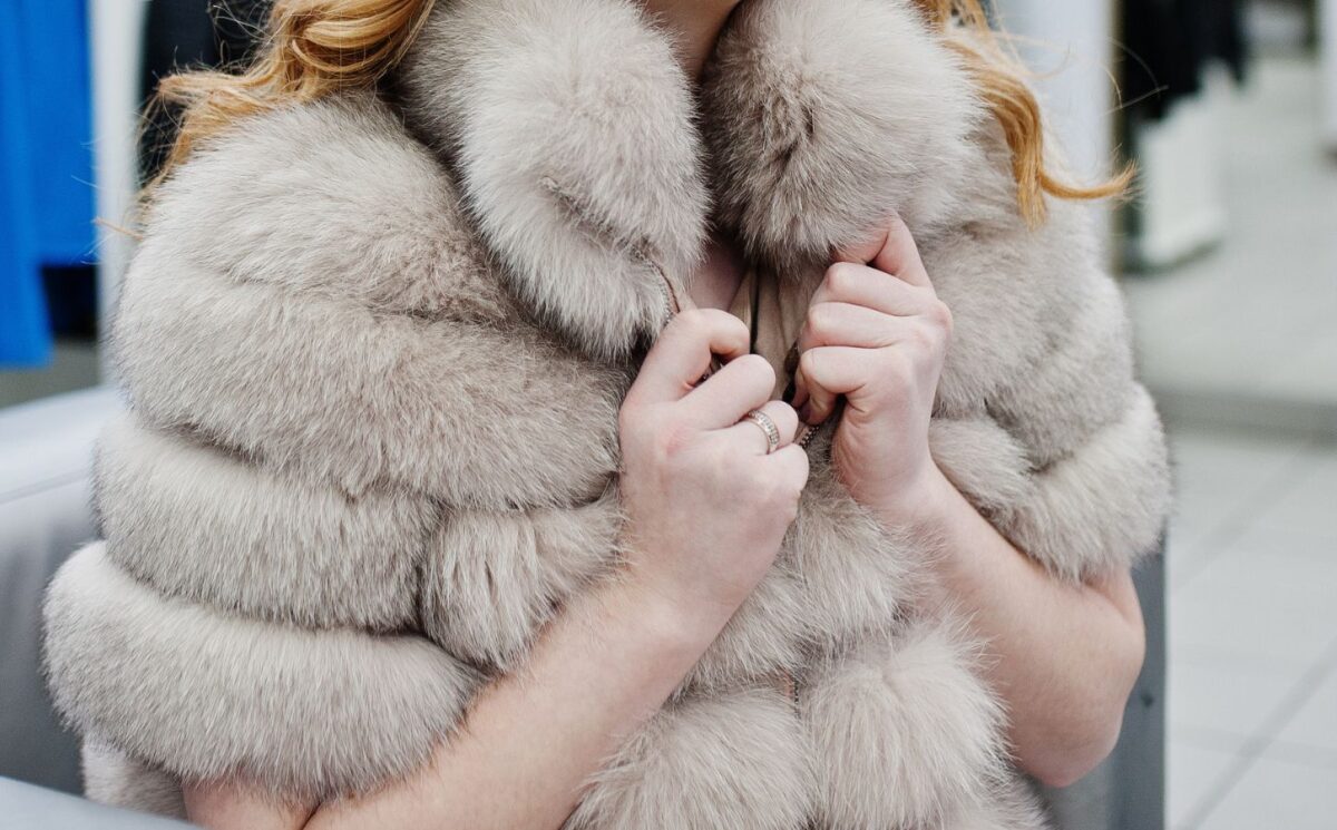Photo shows a woman wearing a fur coat. Louis Vuitton, one of the last remaining luxury fashion brands that still uses animal fur, recently showcased a plant-based alternative by BioFluff at Paris Fashion Week