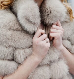 Photo shows a woman wearing a fur coat. Louis Vuitton, one of the last remaining luxury fashion brands that still uses animal fur, recently showcased a plant-based alternative by BioFluff at Paris Fashion Week