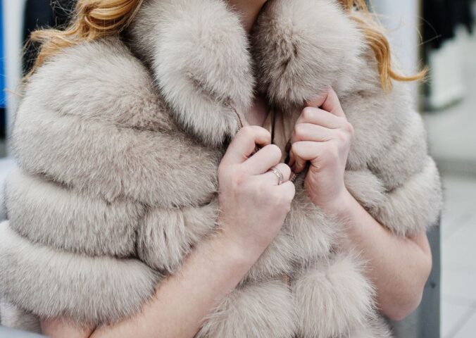 Photo shows a woman wearing a fur coat. Louis Vuitton, one of the last remaining luxury fashion brands that still uses animal fur, recently showcased a plant-based alternative by BioFluff at Paris Fashion Week