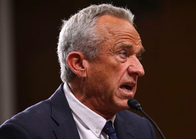 Robert F. Kennedy Jr., nominee for Secretary of Health and Human Services, testifies during his confirmation hearing. RFK Jr has said that he once cut “the penis out of a road killed raccoon.”