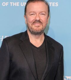 Photo shows Ricky Gervais at The Humane Society's 9th Annual to the Rescue! Gala at Cipriani 42nd Street on November 9, 2018 in New York City. Ricky Gervais has received the Jane Goodall Award for Unwavering Advocacy for Animals