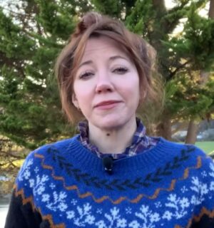 Photo shows vegan comedian Diane Morgan, who swapped her vegetarian diet for a fully plant-based one after seeing "horrific" footage, and is taken from a clip she recorded for Animal Equality UK in 2023