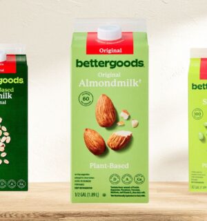 Photo shows the soy, almond, and oat milk drinks produced as part of Walmart's Bettergoods line. A Florida class-action lawsuit is arguing that Walmart’s milk alternatives contain non-plant-based ingredients