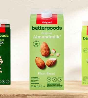 Photo shows the soy, almond, and oat milk drinks produced as part of Walmart's Bettergoods line. A Florida class-action lawsuit is arguing that Walmart’s milk alternatives contain non-plant-based ingredients