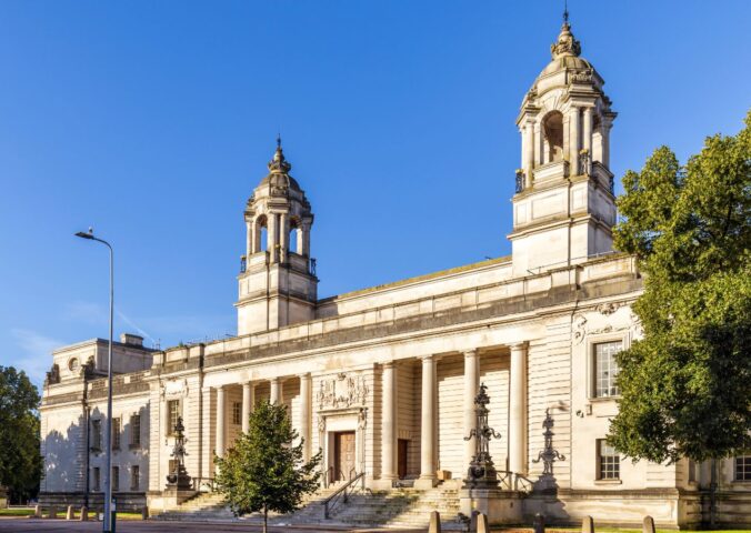 Photo shows the Cardiff Crown Court, where Evan Williams, a Welsh Grand National-winning horse trainer was convicted for grievous bodily harm (GBH) with intent - he will be jailed for three years