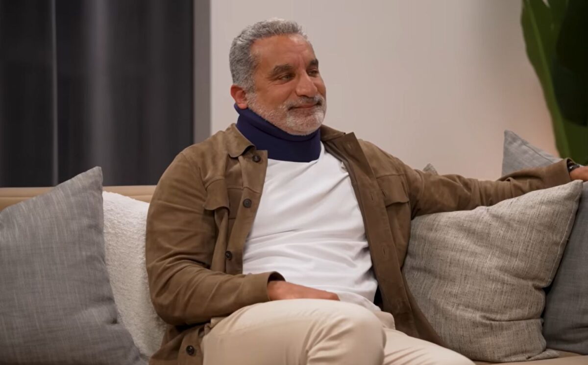 Photo shows Bassem Youssef, the TV host, comedian, and former heart surgeon, during an appearance on the 'One54' podcast