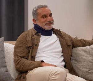 Photo shows Bassem Youssef, the TV host, comedian, and former heart surgeon, during an appearance on the 'One54' podcast