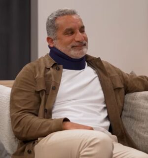 Photo shows Bassem Youssef, the TV host, comedian, and former heart surgeon, during an appearance on the 'One54' podcast