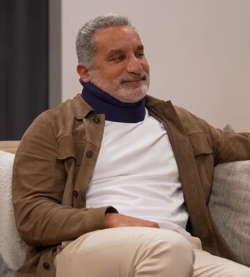 Photo shows Bassem Youssef, the TV host, comedian, and former heart surgeon, during an appearance on the 'One54' podcast