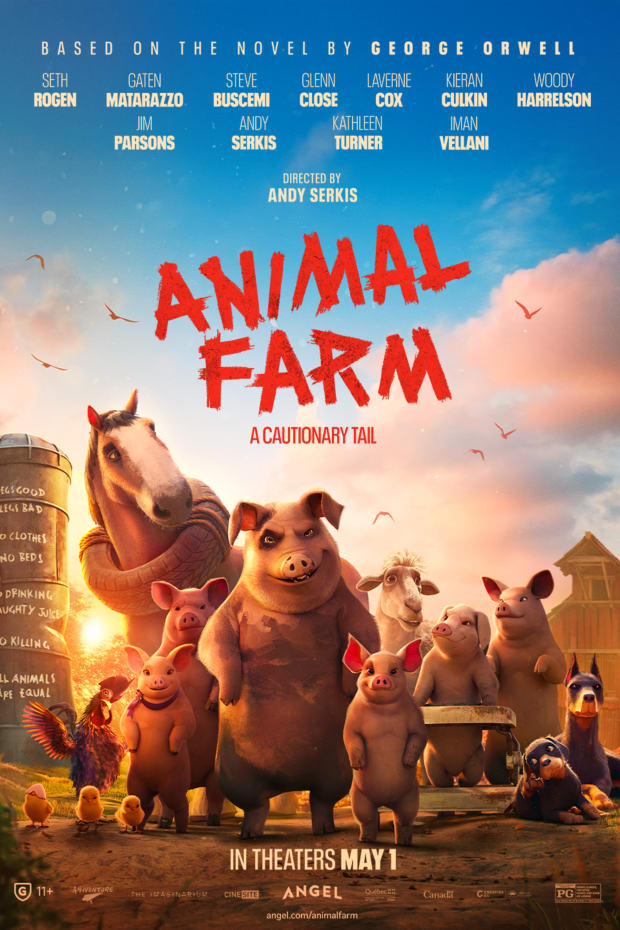 The poster for the newly released 2026 animated comedy film version of 'Animal Farm'