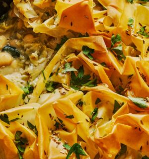 creamy leek butter bean filo pie with coconut milk and herbs for filo recipes