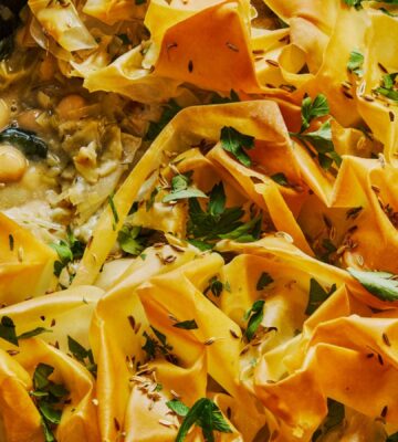 creamy leek butter bean filo pie with coconut milk and herbs for filo recipes