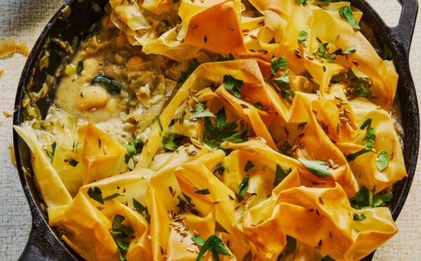 creamy leek butter bean filo pie with coconut milk and herbs for filo recipes