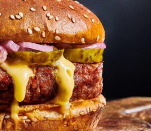 vegan earth day burger for Earth Day, BBQs spring etc for meaty vegan recipes
