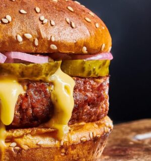 vegan earth day burger for Earth Day, BBQs spring etc for meaty vegan recipes