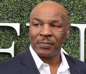 Photo shows Mike Tyson, who recently told Jimmy Kimmel that he now eats fruit when he gets high instead of ice cream