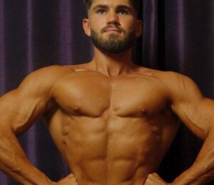 Photo shows Joey Bilotech, one of the two vegan bodybuilders who took first place at a recent OCB Spring Naturals competition