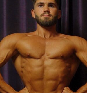 Photo shows Joey Bilotech, one of the two vegan bodybuilders who took first place at a recent OCB Spring Naturals competition