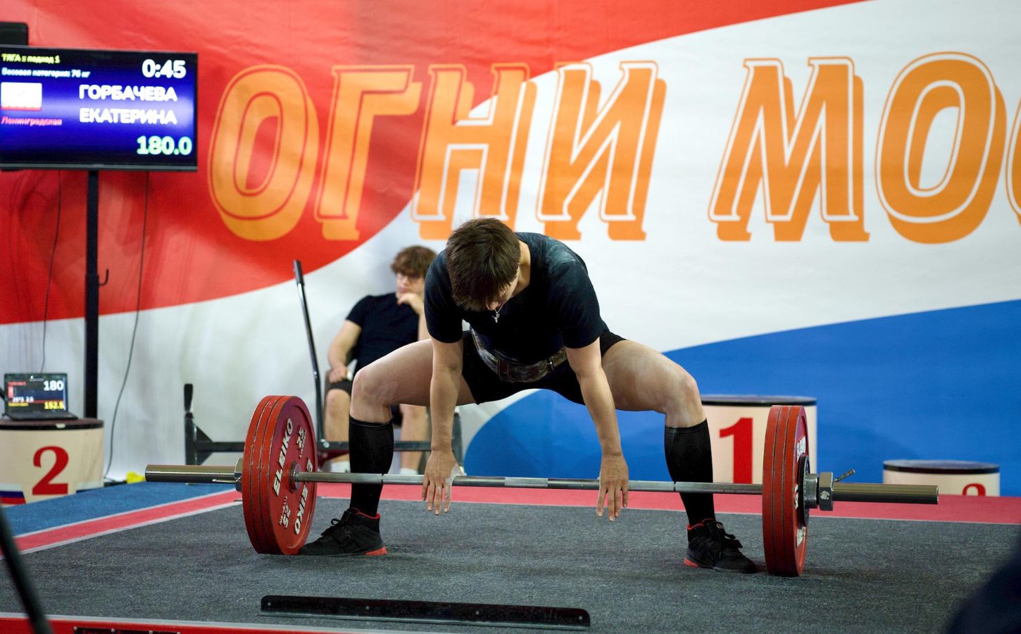 Photo shows Katya Gorbacheva, a Russian-Ukrainian, nationally qualified powerlifter who lives in North Carolina. Katya Gorbacheva, a Vegan Strong PlantBuilt athlete, was just named “Best Lifter” at Moscow Lights Powerlifting Competition