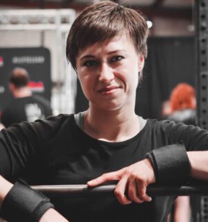 Photo shows Katya Gorbacheva, a Russian-Ukrainian, nationally qualified powerlifter who lives in North Carolina. Katya Gorbacheva, a Vegan Strong PlantBuilt athlete, was just named “Best Lifter” at Moscow Lights Powerlifting Competition