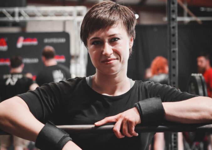 Photo shows Katya Gorbacheva, a Russian-Ukrainian, nationally qualified powerlifter who lives in North Carolina. Katya Gorbacheva, a Vegan Strong PlantBuilt athlete, was just named “Best Lifter” at Moscow Lights Powerlifting Competition
