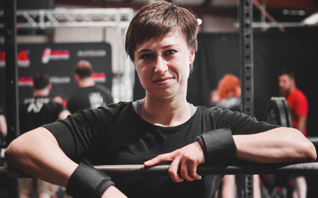 Photo shows Katya Gorbacheva, a Russian-Ukrainian, nationally qualified powerlifter who lives in North Carolina. Katya Gorbacheva, a Vegan Strong PlantBuilt athlete, was just named “Best Lifter” at Moscow Lights Powerlifting Competition