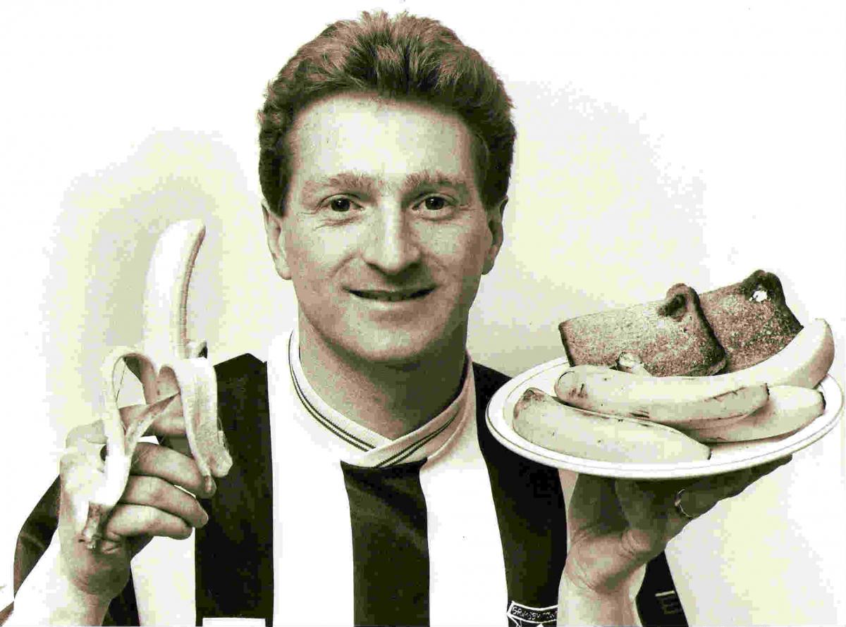 Photo shows Neil Robinson, who is thought to be the first vegan professional footballer in England.