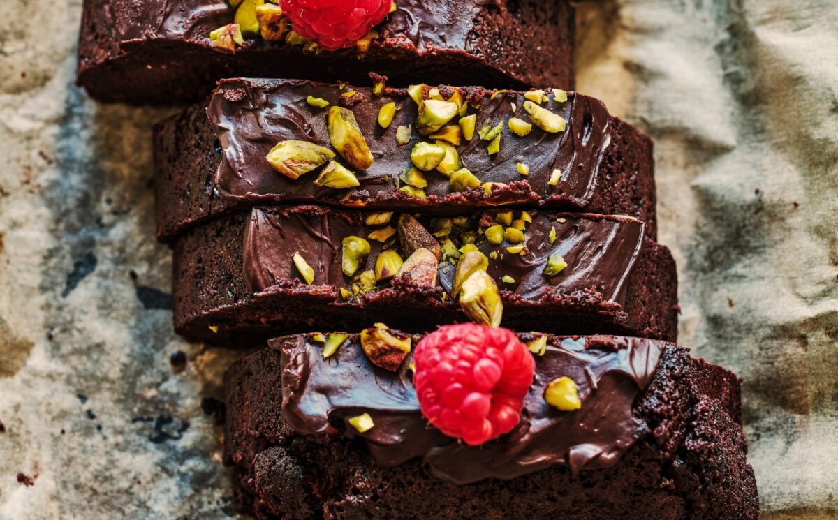 Flourless Chocolate Pistachio Raspberry Torte with almond flour and silken tofu, raspberry recipes
