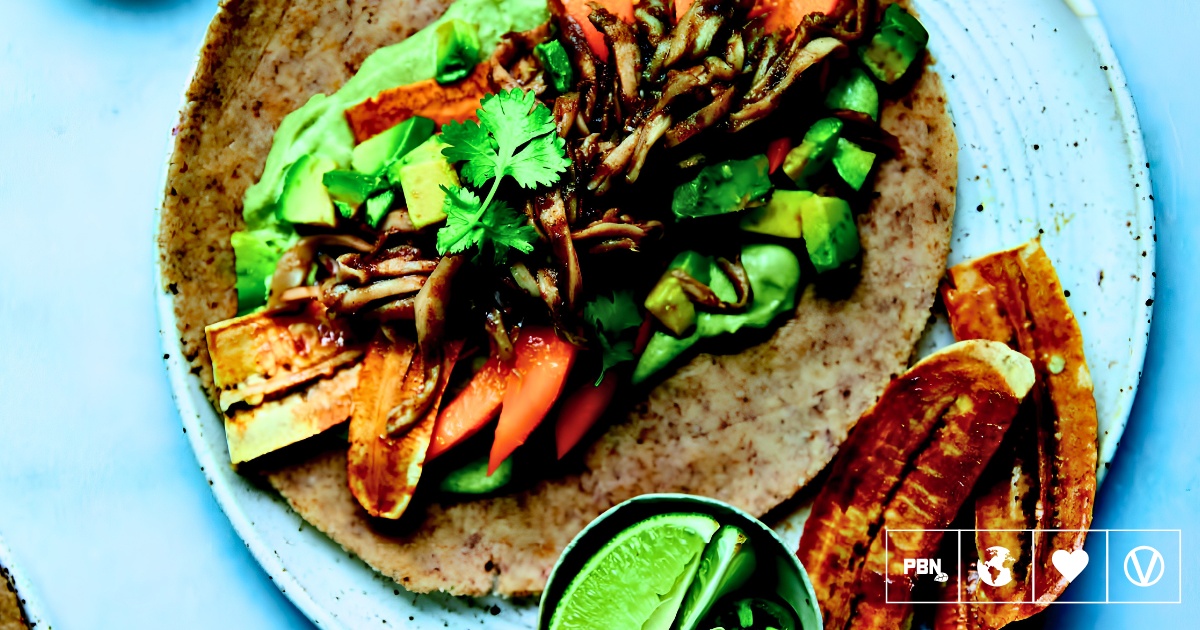 Island-Style Jerk Pulled Mushroom Wraps