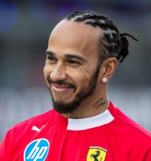 Photo shows celebrated vegan race car driver Lewis Hamilton, who has recently begun dating Kim Kardashian