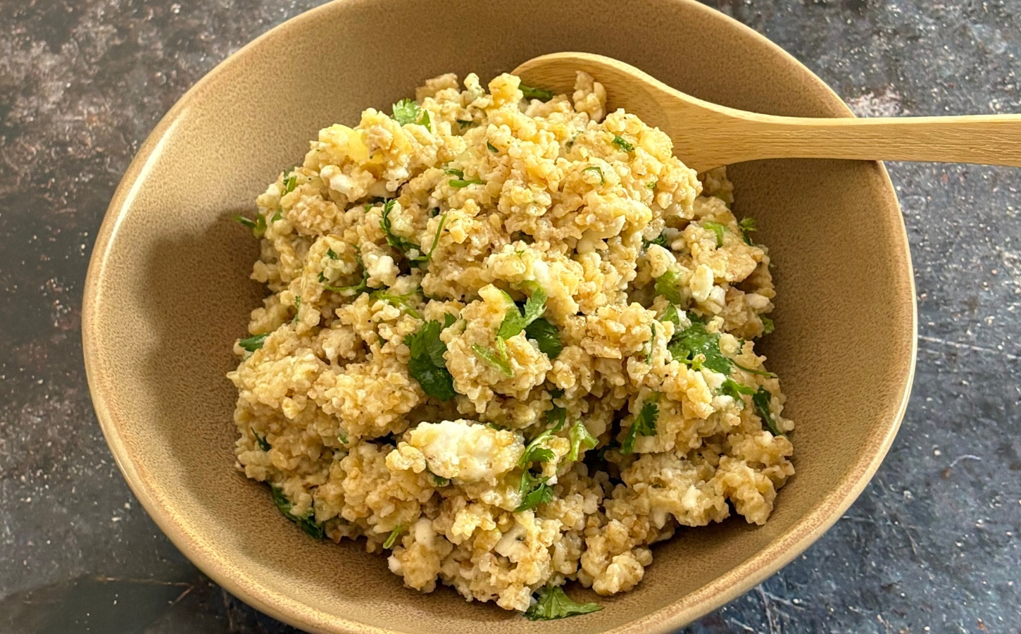Preserved Lemon Bulgur Salad with an olive oil and mustard dressing
