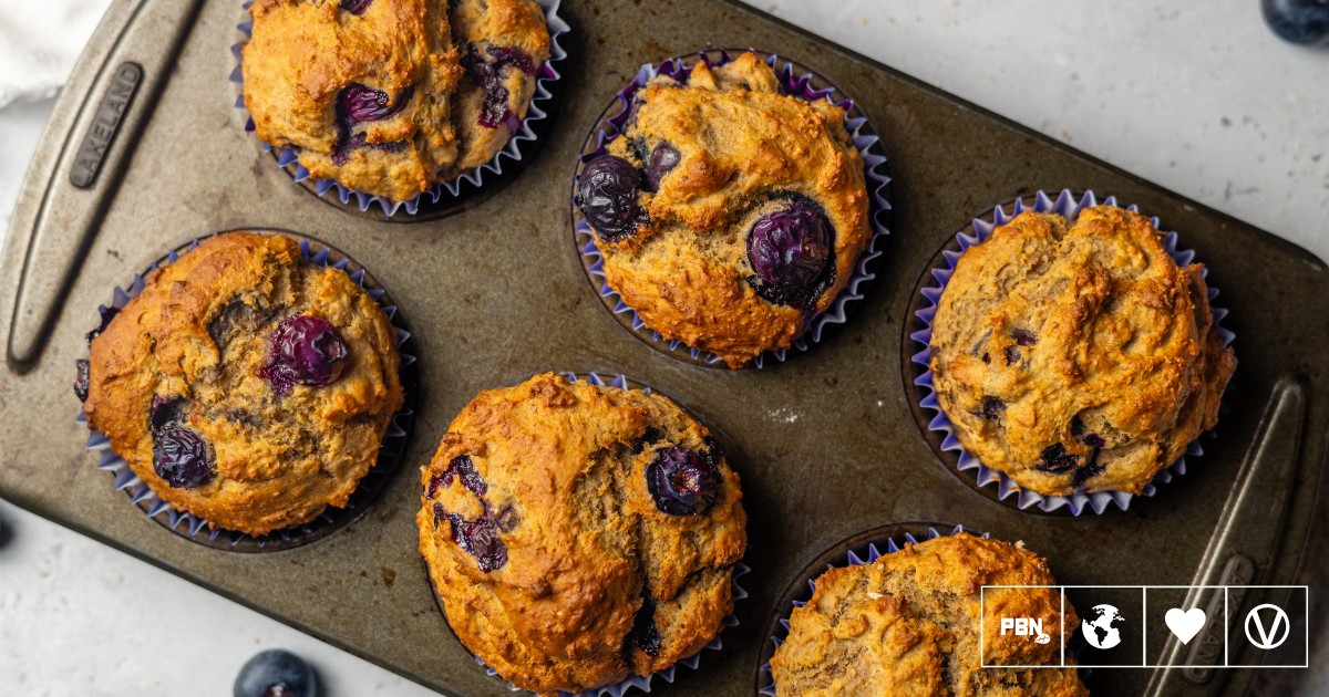 Vegan Protein Blueberry Muffins