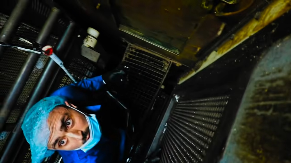 Carbstrong and his team filming inside the Ashton-under-Lyne slaughterhouse during the investigation that exposed the UK pig gas chamber demolished after the facility later closed.