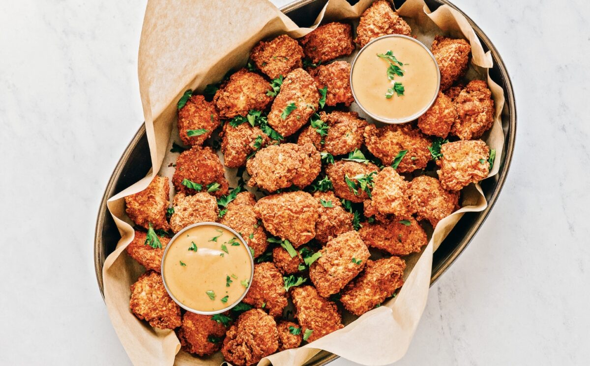 Seitan Fried Chicken Nuggets With Sweet BBQ Dipping Sauce